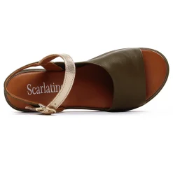Sandales Compensées Scarlatine Co45090 Kaki Fumo