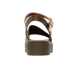 Sandales Compensées Scarlatine Co45090 Kaki Fumo