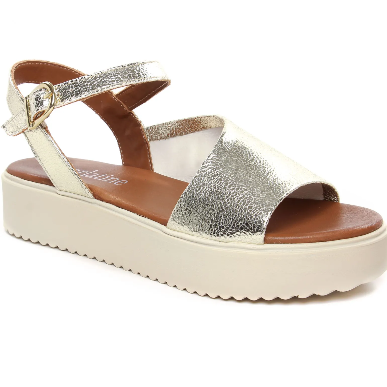 Sandales Compensées Scarlatine Co45090 Platine