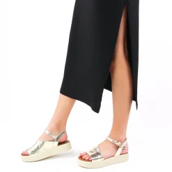 Sandales Compensées Scarlatine Co45090 Platine