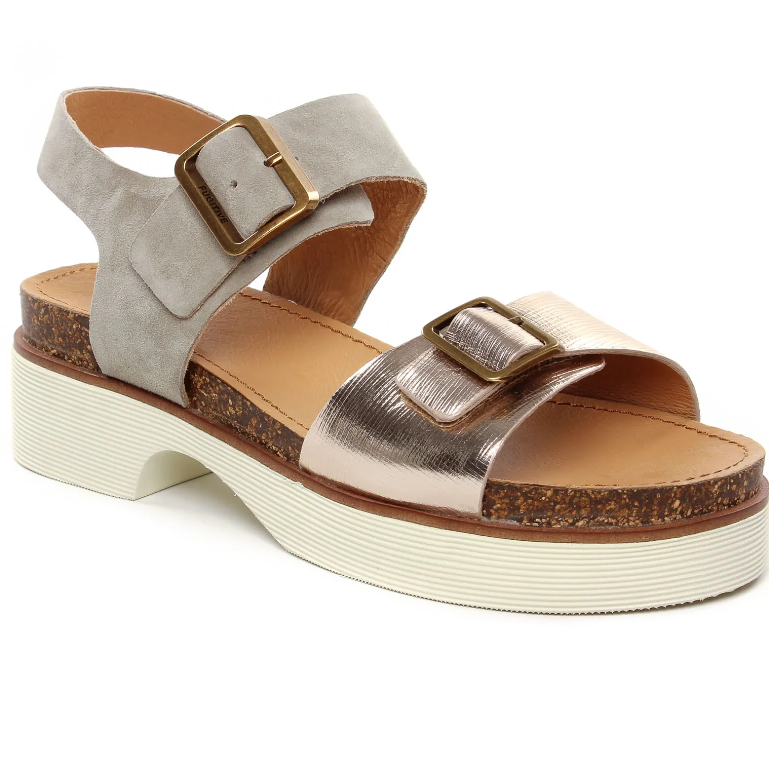 Sandales Fugitive Midor Velour Ciment