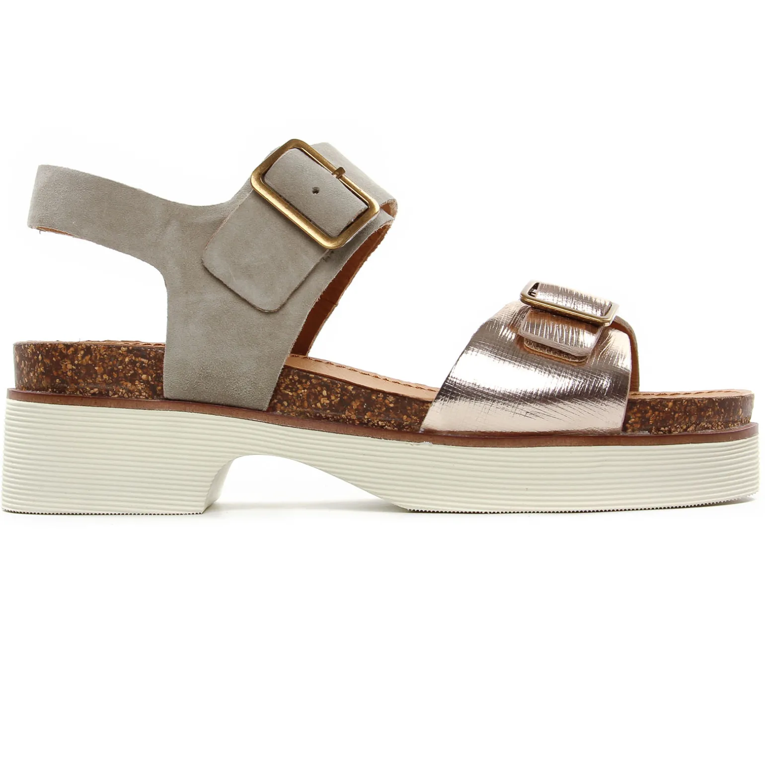 Sandales Fugitive Midor Velour Ciment