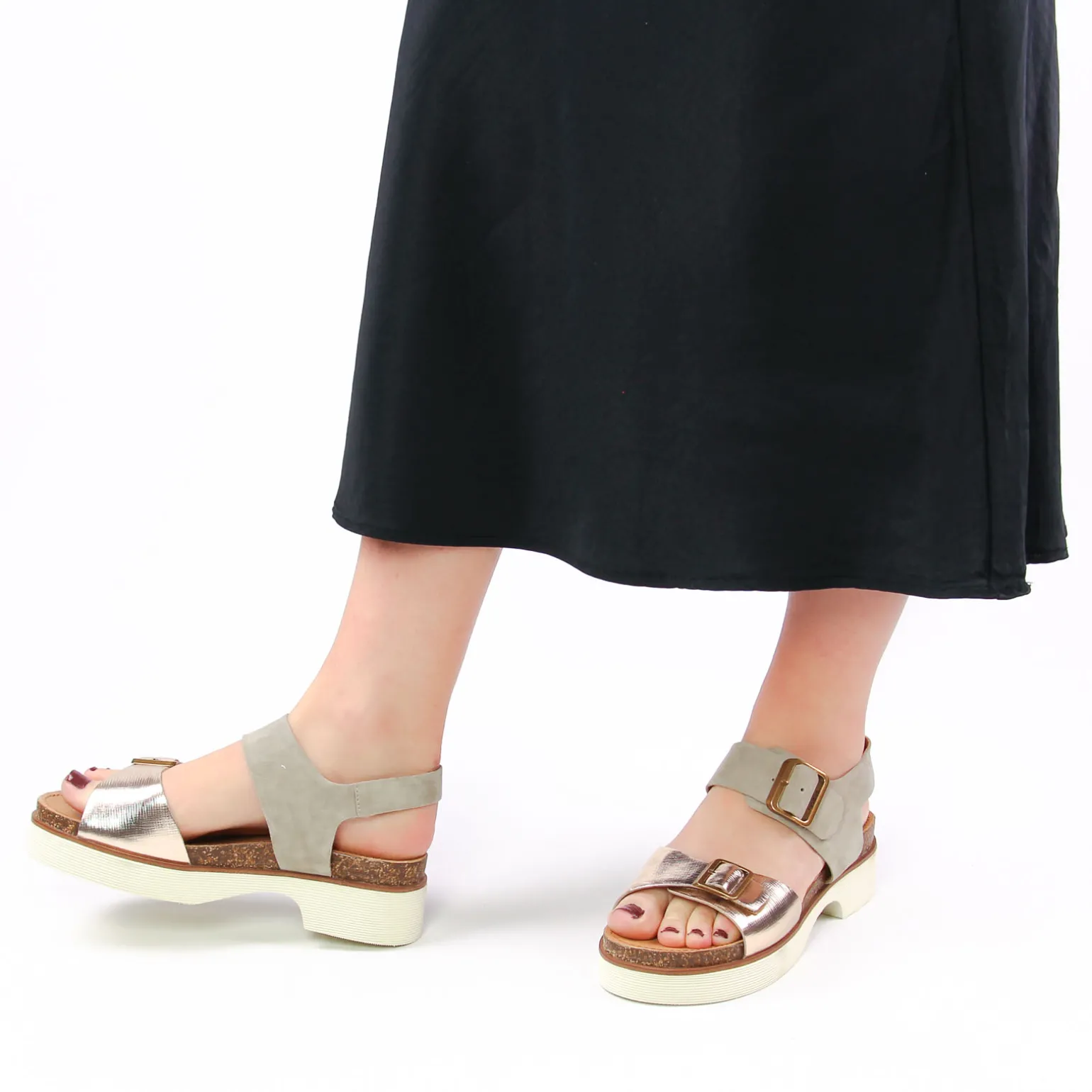 Sandales Fugitive Midor Velour Ciment