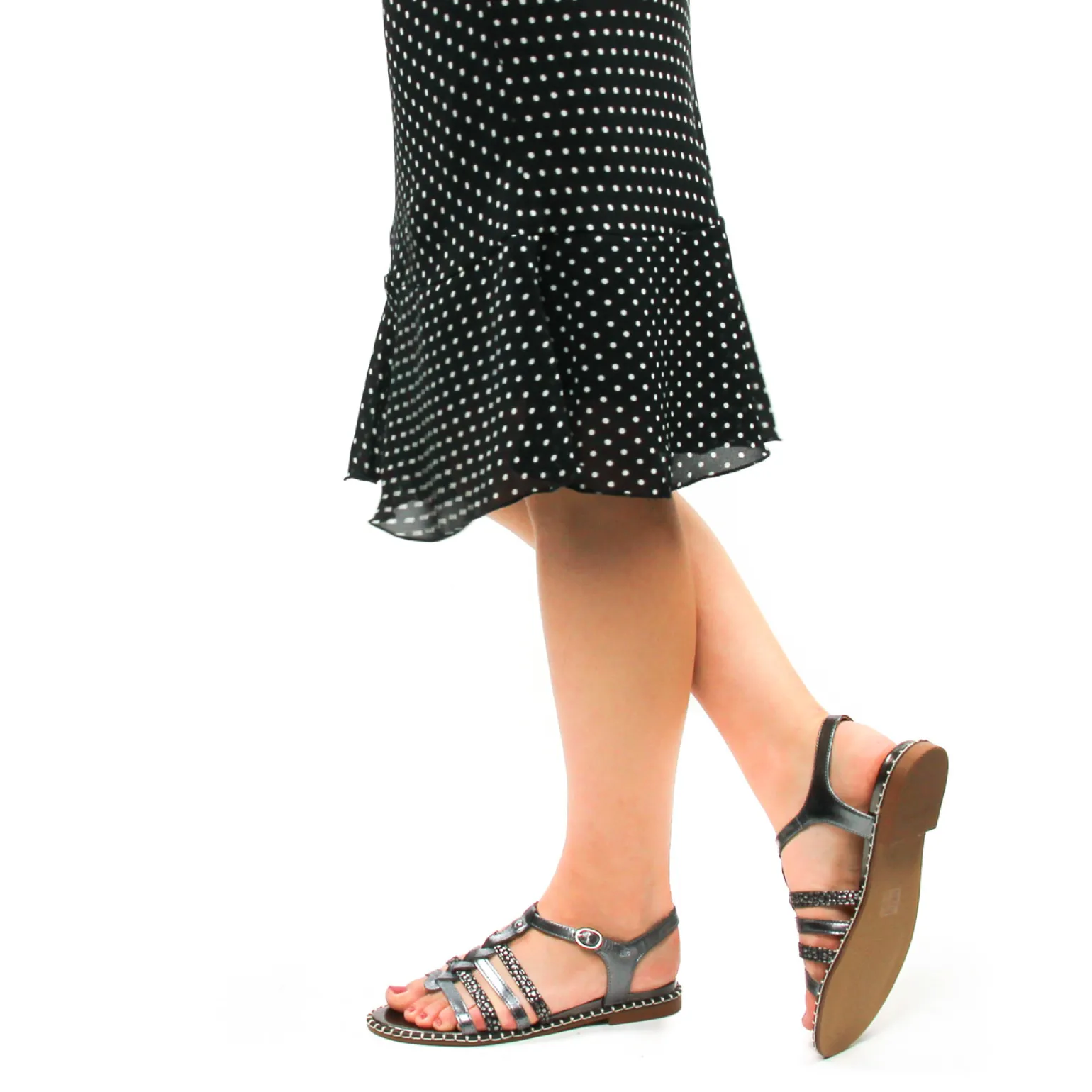 Sandales Plates Emilie Karston Solens Acier