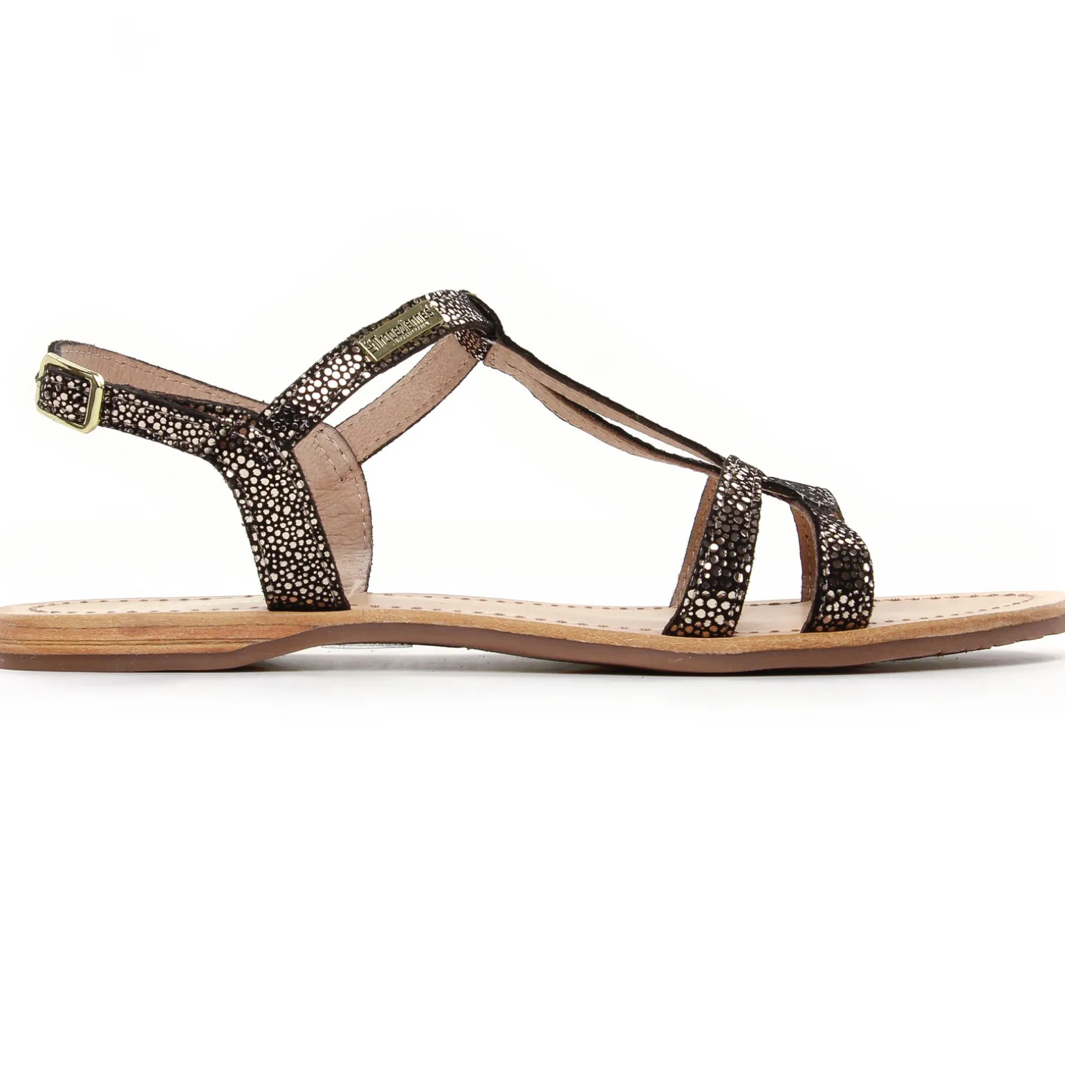 Sandales Plates Les Tropeziennes Hacklio Noir Or