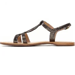 Sandales Plates Les Tropeziennes Hacklio Noir Or