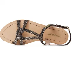 Sandales Plates Les Tropeziennes Hacklio Noir Or