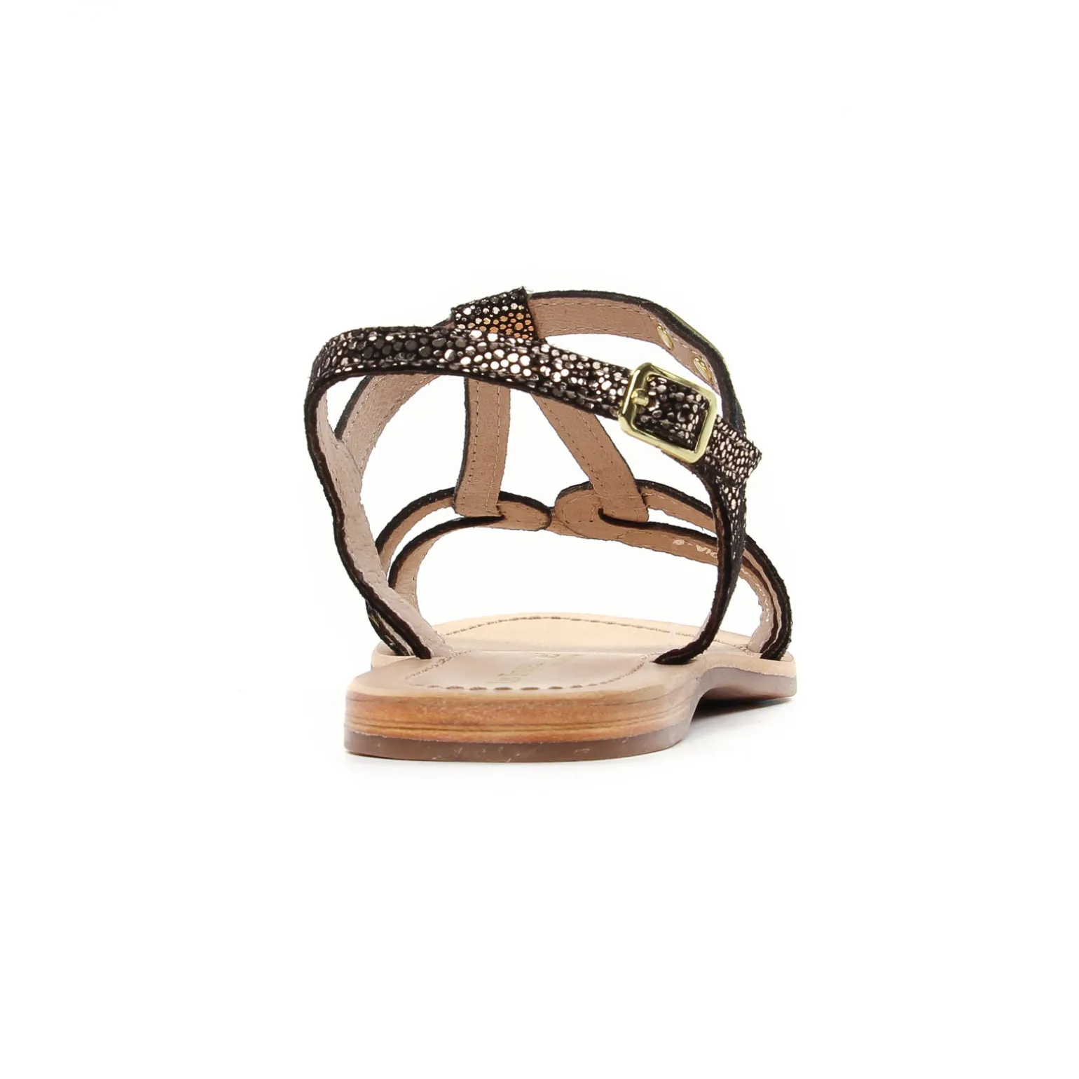 Sandales Plates Les Tropeziennes Hacklio Noir Or