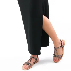 Sandales Plates Les Tropeziennes Hacklio Noir Or