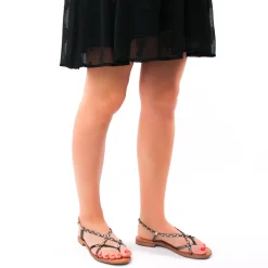 Sandales Plates Les Tropeziennes Monatres Noir Irise