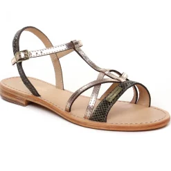 Sandales Plates Les Tropeziennes Hironela Kaki Or
