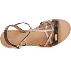 Sandales Plates Les Tropeziennes Hironela Kaki Or