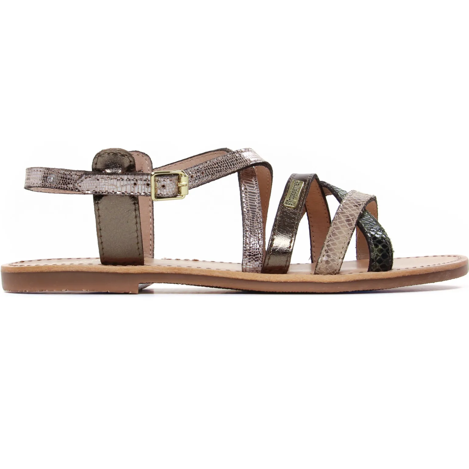 Sandales Plates Les Tropeziennes Hapaxgum Kaki Multi