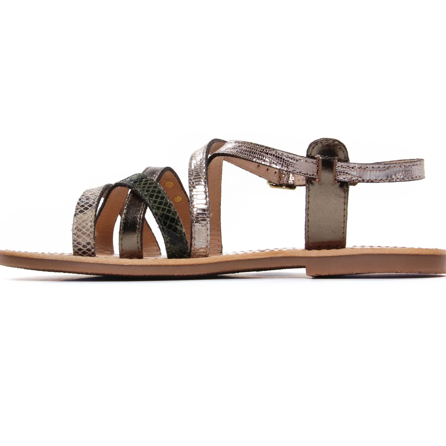 Sandales Plates Les Tropeziennes Hapaxgum Kaki Multi