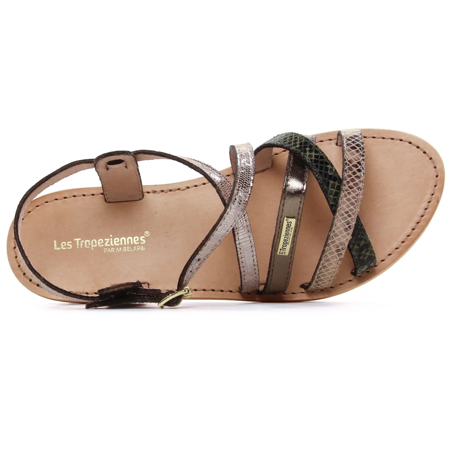 Sandales Plates Les Tropeziennes Hapaxgum Kaki Multi