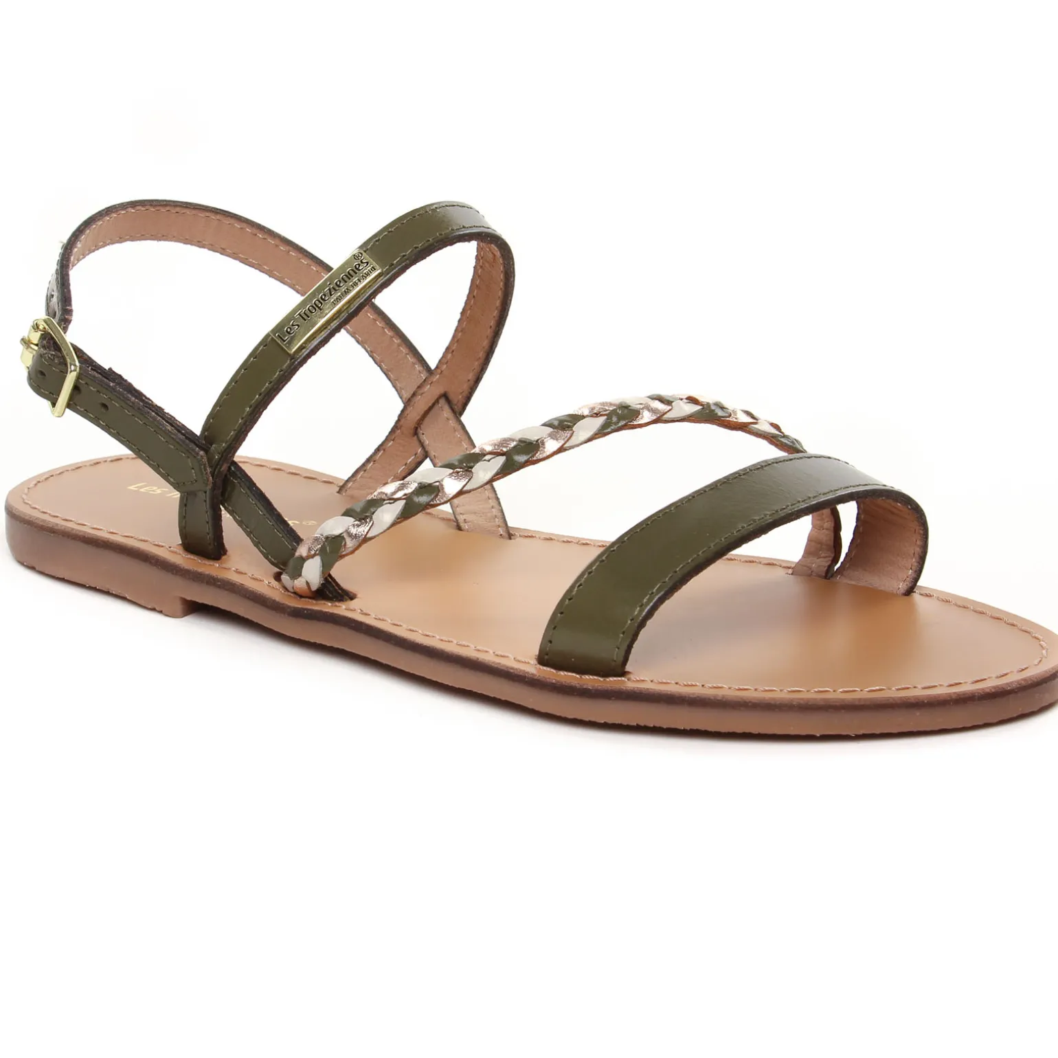 Sandales Plates Les Tropeziennes Batresse Kaki Multi