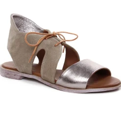 Sandales Plates Lune Et L Autre Sidonie Bronze Daim