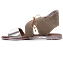 Sandales Plates Lune Et L Autre Sidonie Bronze Daim