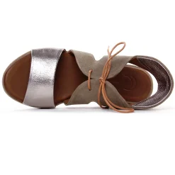 Sandales Plates Lune Et L Autre Sidonie Bronze Daim