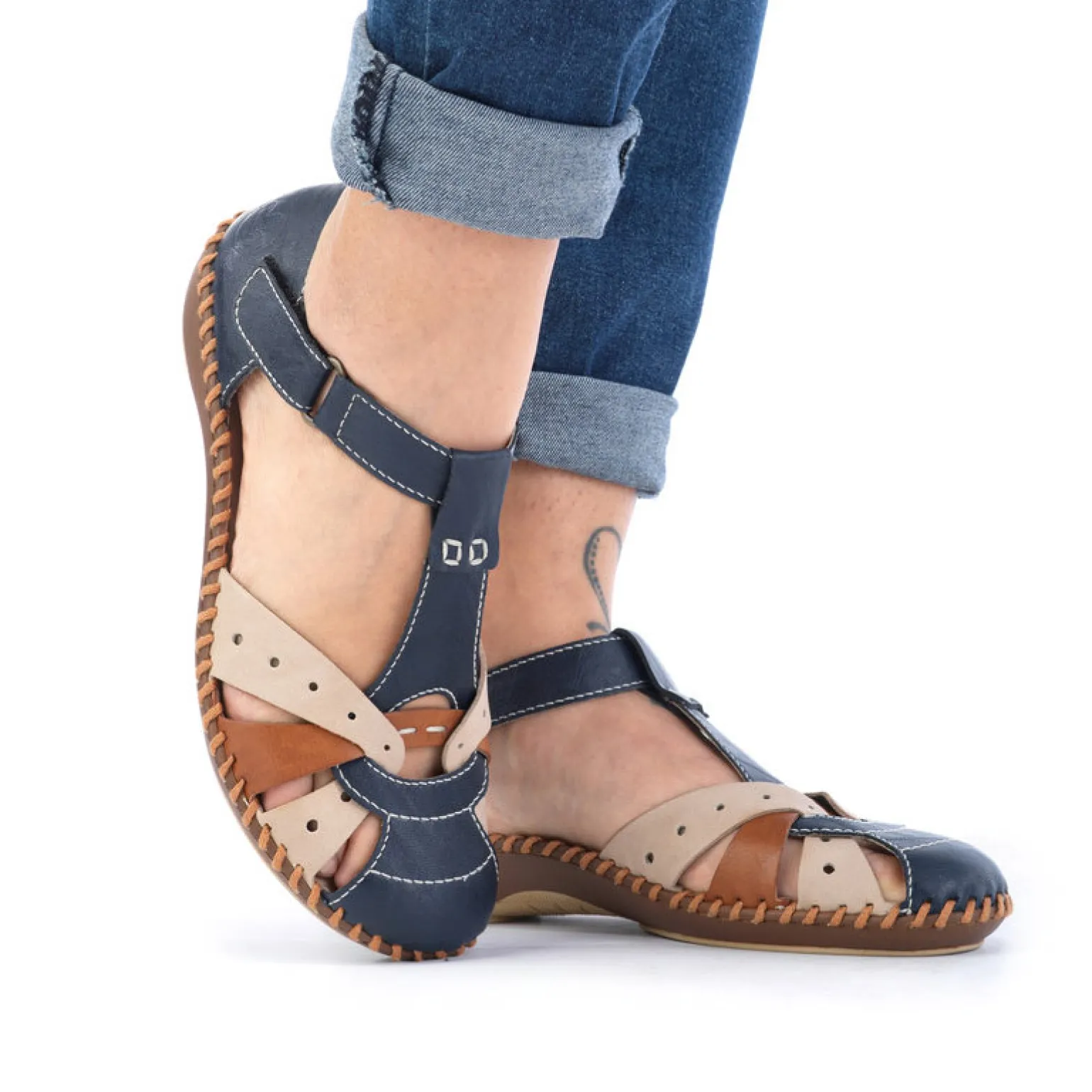 Sandales Rieker M1655-14 Navy Nude