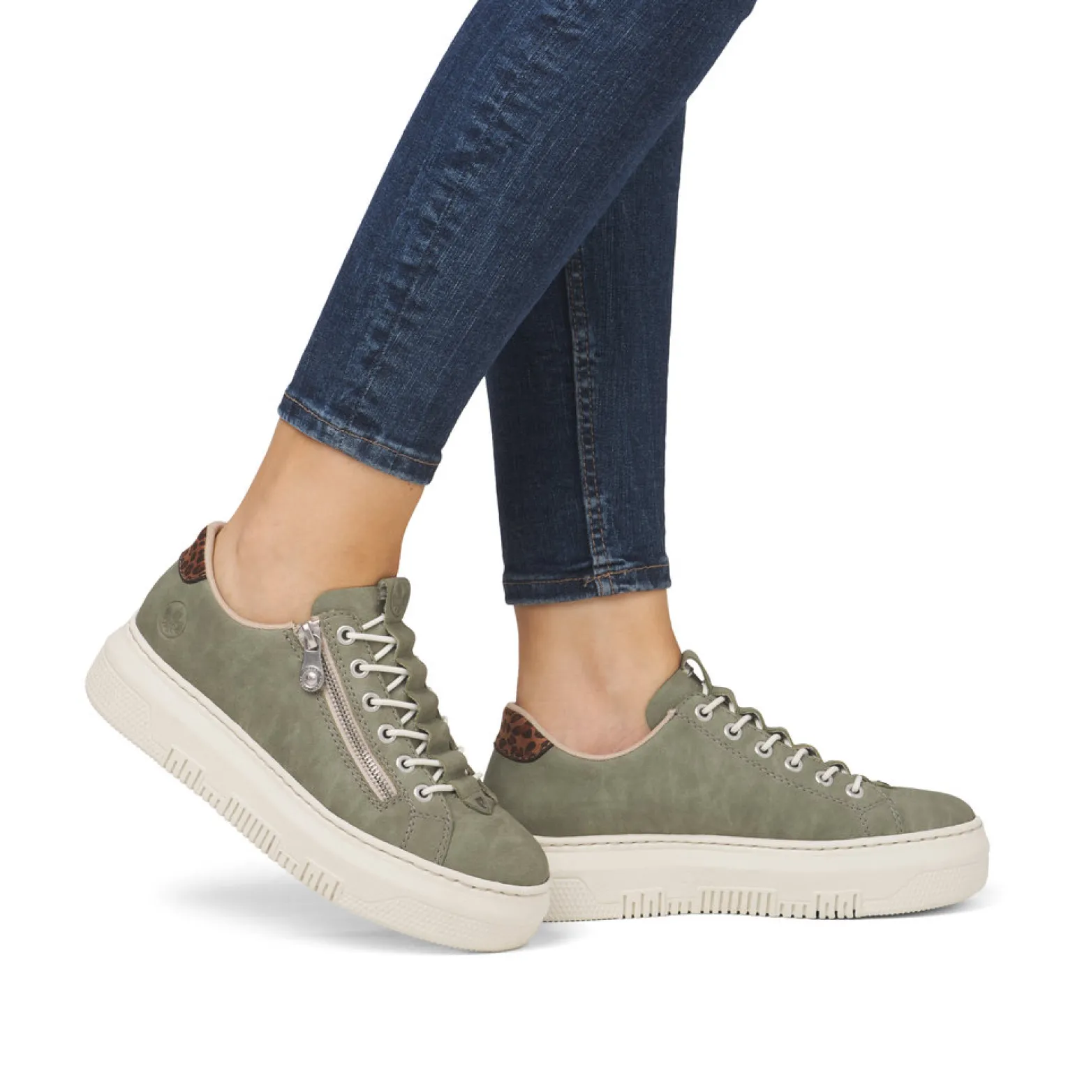 Tennis Plateforme Rieker M1952-52 Kaki Leop